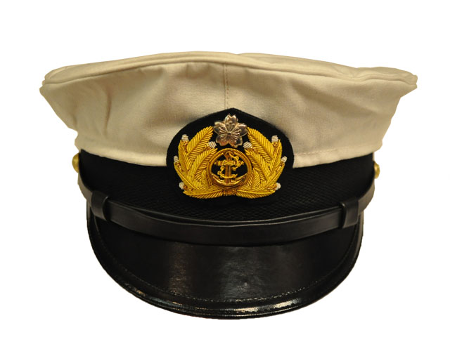 17 09 03 旧日本海軍 海軍将校用制帽 58ｃｍ 白布カバー付き ガットバスター コンクリートwebショップ