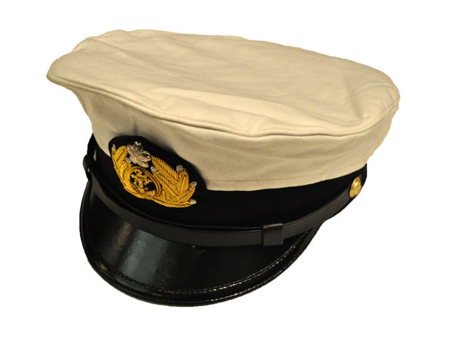17 09 03 旧日本海軍 海軍将校用制帽 58ｃｍ 白布カバー付き ガットバスター コンクリートwebショップ