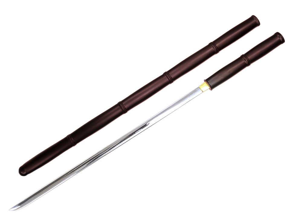 ☆【2020.03.13】模造刀（美術刀）仕込み杖 楕円竹彫り◇仕込杖 しこ 