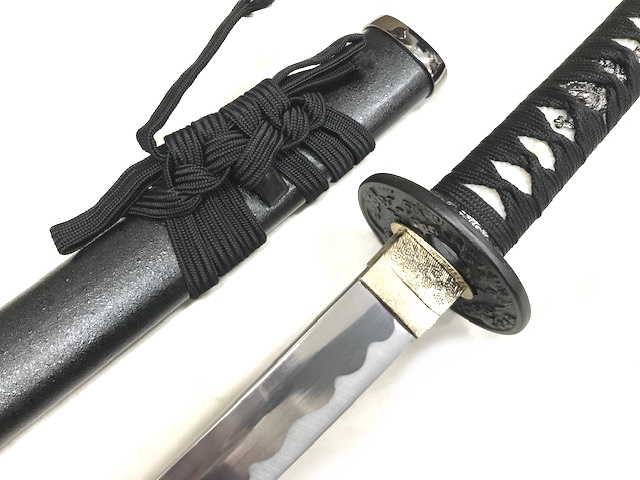 模造刀（美術刀） オリジナル　黒石目 大刀 　アルミ刀身 　青糸◆模擬刀　刀